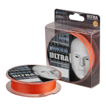 Плетёный шнур MASK ULTRA оранжевый, размотка 130м, диаметр 0,08мм, тест 2,73кг, 1шт