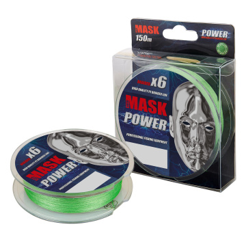 Плетёный шнур MASK POWER ярко-зелёный, размотка 150м, диаметр 0,18мм, тест 7,71кг, 1шт