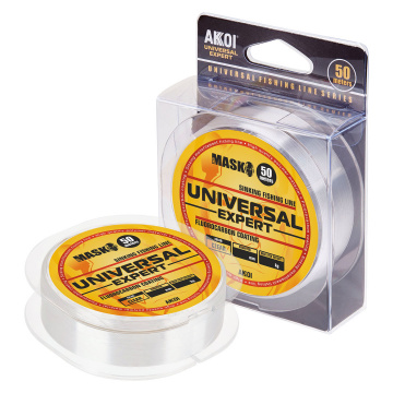 Монофильная леска MASK UNIVERSAL EXPERT прозрачная, размотка 50м, диаметр 0,18мм, тест 3,6кг, 1шт
