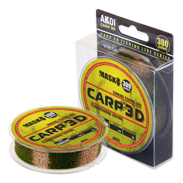 Монофильная леска AKKOI CARP 3D хамелеон, размотка 300м, диаметр 0,30мм, тест 15,6кг, 1шт