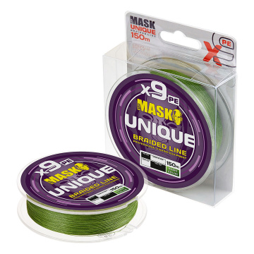 Плетёный шнур MASK UNIQUE 9X цвет хаки, размотка 150м, диаметр 0,14мм (#0.8PE), тест 6,5кг, 1шт
