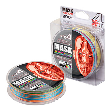 Плетёный шнур MASK ARCANE мультиколор, размотка 200м, диаметр 0,14мм, тест 5,44кг, 1шт