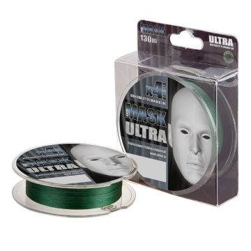 Плетёный шнур MASK ULTRA темно-зелёный, размотка 130м, диаметр 0,20мм, тест 9,07кг, 1шт